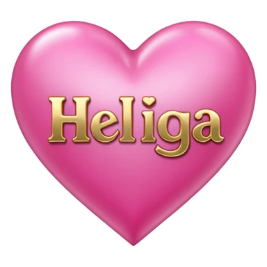 In pink heart,the gold inscription "Helga" in large letters sticker