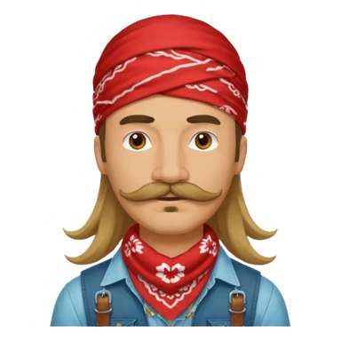 mustached with bandanas long hair sticker