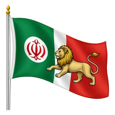  پرچم ایران سبز و سفیدو قرمز شیرو خورشید sticker