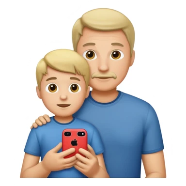 father and boy sticker