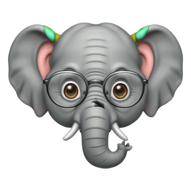 gözlüklü filler sticker