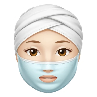 a cloth of white skincare beauty mask pack for face, except on the face, just only product sticker