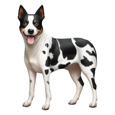 Black and white spotted Australian cattle dog with cows sticker