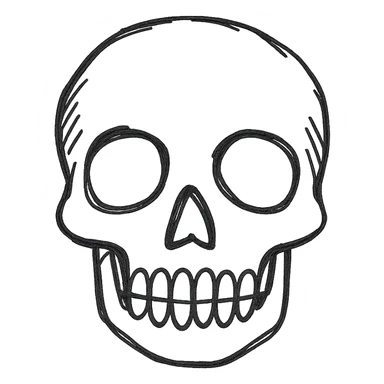skull hand drawn icon style sticker