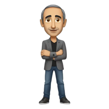 Eric zemmour qui indique une direction sur le côté avec son doigt sticker