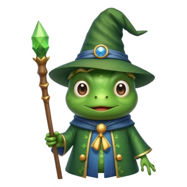 cute frog wizard sticker