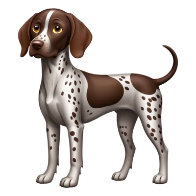 Create a liver patched and ticked German shorthaired pointer with a docked tail sticker