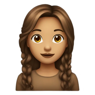 Menina com olhos grandes e cabelo marrom sticker