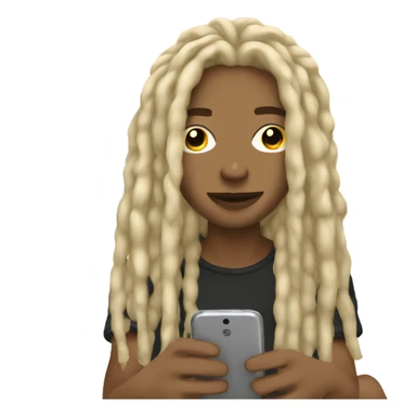 im in bed on my phone lightskin blond dreads sticker