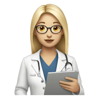 Therapist holding clipboard, very light skin sticker