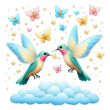 Más allá donde Cantan y danzan las mariposas y los colibrís resuenan los cantos del cielo (emmi), sticker