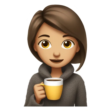 Girl drink coffee and cozy mood sticker