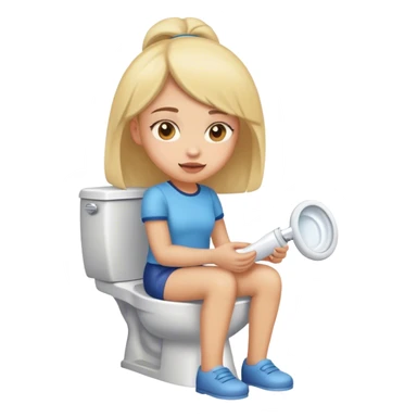 Girl on toilet sticker