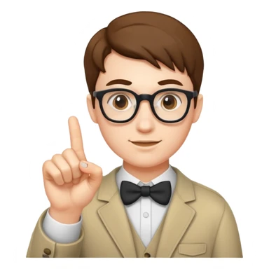 nerd with finger pointing sticker