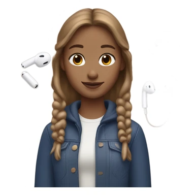  light brown hair girl with AirPods Max  sticker