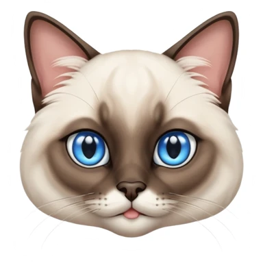 
Siamese cat face long hair fur sticker