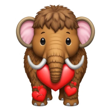 mamut lanudo con corazon para copiar y pegar en chat sticker
