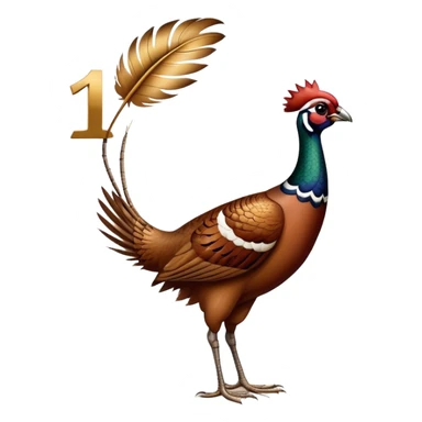 pheasant holding number 1 sign sticker