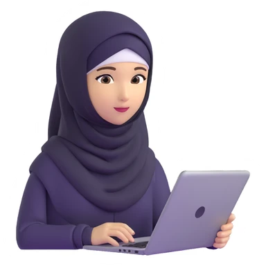 girl with hijab computer science engineer working with metaverse technology sticker