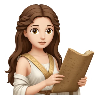 ancient greek woman reading a scroll sticker