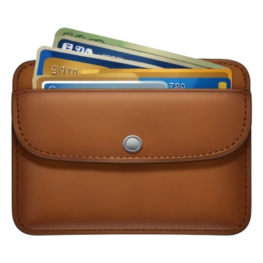 portefeuille marron avec quelques billets et carte bancaire sticker