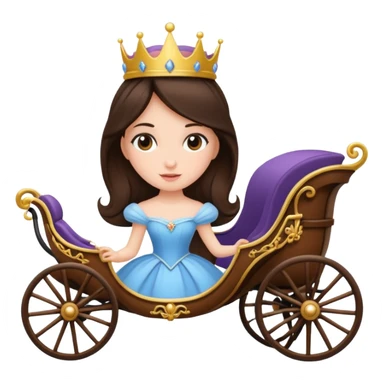 Brunette princess in carriage  sticker