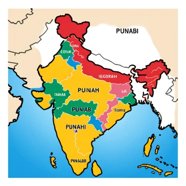 Punjab map sticker
