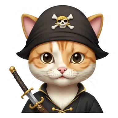 pirate cat with human body one eye mask sticker