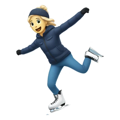 Falling from ice skating  sticker