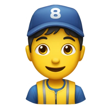 Niño usando una gorra amarilla sticker