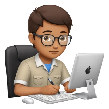 portrait of a software engineer writing code sticker