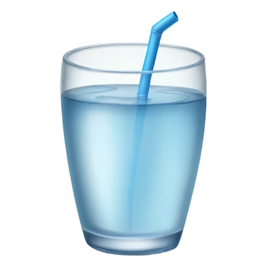 A huge glass of water with a curly straw sticker