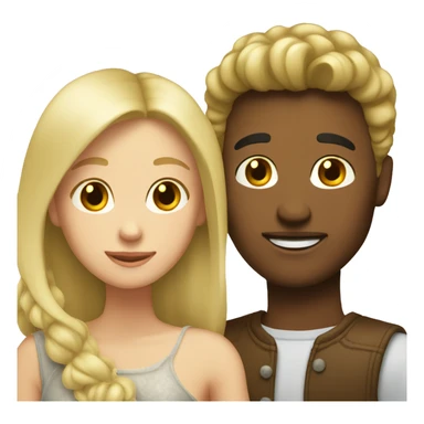 Blond man and brunette woman in love sticker