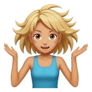 an anime girl thats moshing sticker