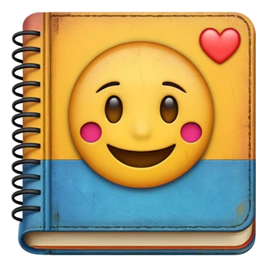 The textbook with 'Emoji' on the cover sticker