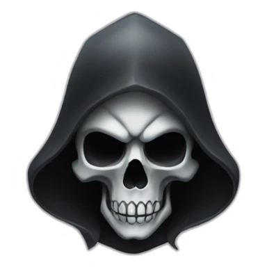 black gradient grim reaper skull sticker