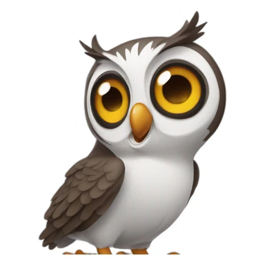 a goofy owl sticker
