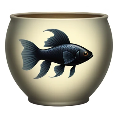 Black Beta  in vintage bowl  sticker