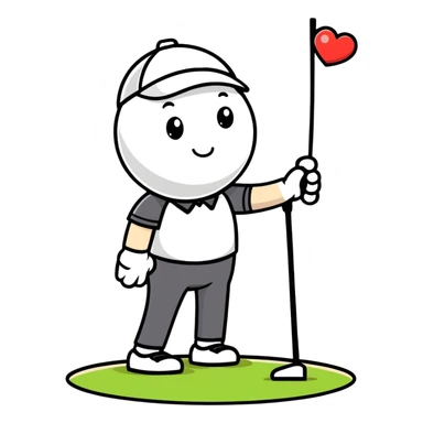 Heart golfing sticker