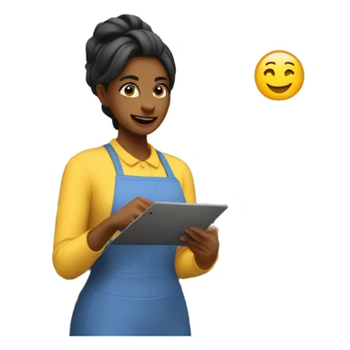 Female Retail worker bragging to other stores  about making budget  sticker