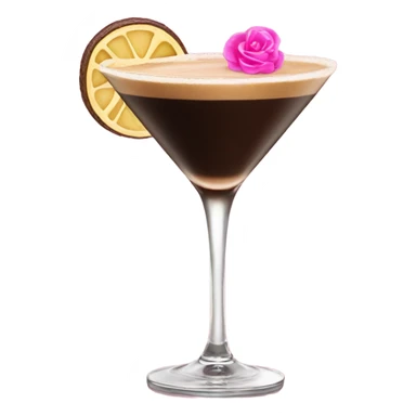 Espresso martini with pink garnish  sticker