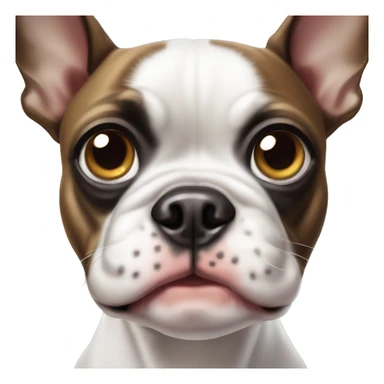 boston terrier, eyes looking in different directions sticker