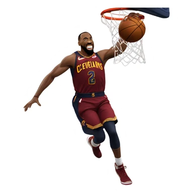 Cleveland cavaliers player dunking sticker