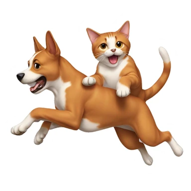 Dog jumping a cat sticker