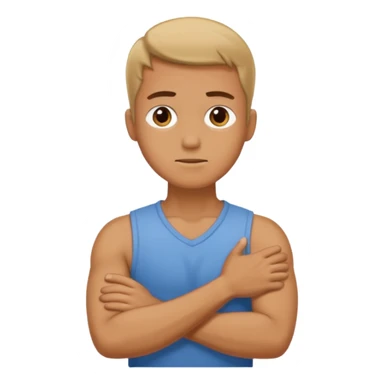 guy crossed arms hold neck  sticker