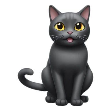 gray and black cat going tricks sticker