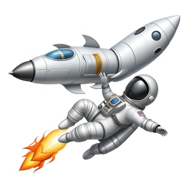 A rocket ship blasting off with a Loon in a spacesuit riding it sticker