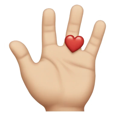 half hand heart sticker