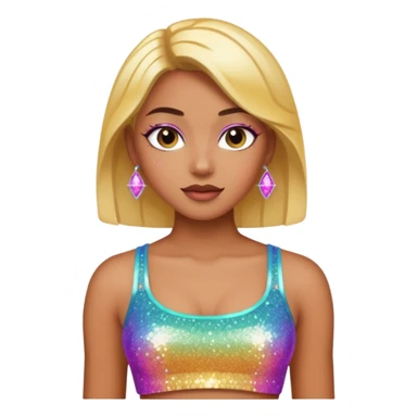 top corto ropa brillante sticker