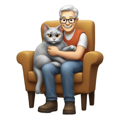 Old cat farting on a man sticker